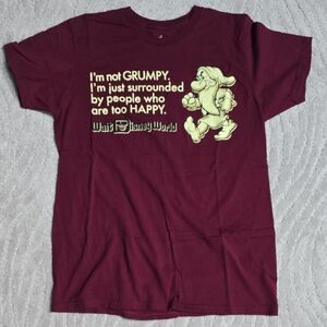 Disney Maroon T-Shirt with Grumpy and Quote
